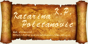 Katarina Poletanović vizit kartica